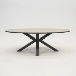 Edison tafel 220x115xH75 cm zwart/teak