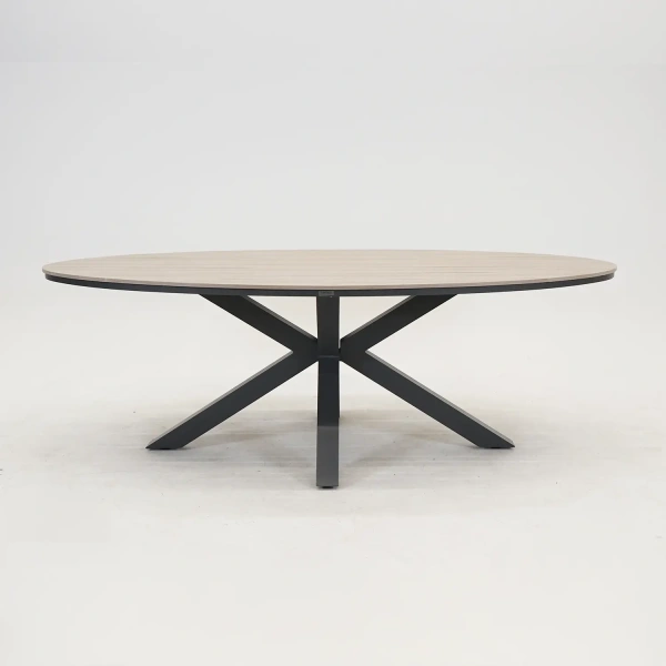 Edison tafel 220x115xH75 cm zwart/teak