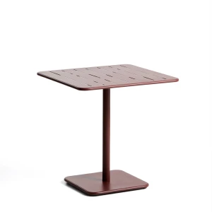 Kave Home Bistrotafel Brai Staal, 70 x 70cm - Donkerrood - Vierkant