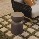 Kave Home Ronde Bijzettafel Garbet Cement, 32cm - Bruin