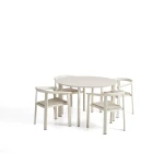Kave Home Tuinset Erice Met tuintafel en 4 stoelen, 120cm - Ecru