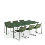 Kave Home Tuinset Maurina Met tuintafel en 6 stoelen, 223 x 101cm - Groen