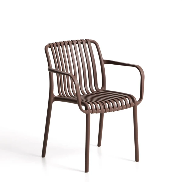 Kave Home Tuinstoel 'Isabellini' Gerecyclede kunststof, kleur Bruin