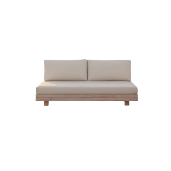 Los Angeles bench 2-seater oyster steel/acacia off-white Eurofar - Eurofar