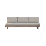Los Angeles bench 3-seater oyster steel/acacia off-white Eurofar - Eurofar
