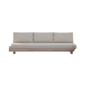 Los Angeles bench 3-seater oyster steel/acacia off-white Eurofar - Eurofar