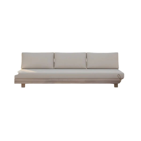 Los Angeles bench 3-seater oyster steel/acacia off-white Eurofar - Eurofar