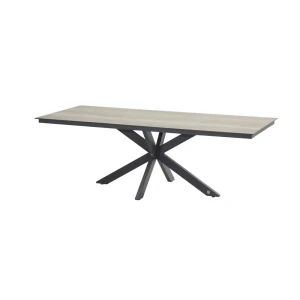Minerva Tafelframe Antracite met HPL Teak Pattern Tafelblad 220 x 95 cm 4SO - 4so