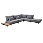 Natsu loungeset compleet coffee table side table aluminium black/rope grey Yoi - Yoi