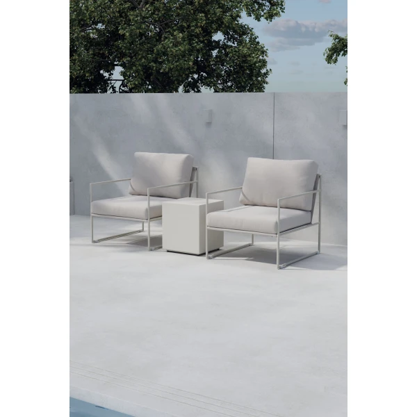 Nohr Loungeset Jorja Met 2 loungestoelen en tafel - Beige