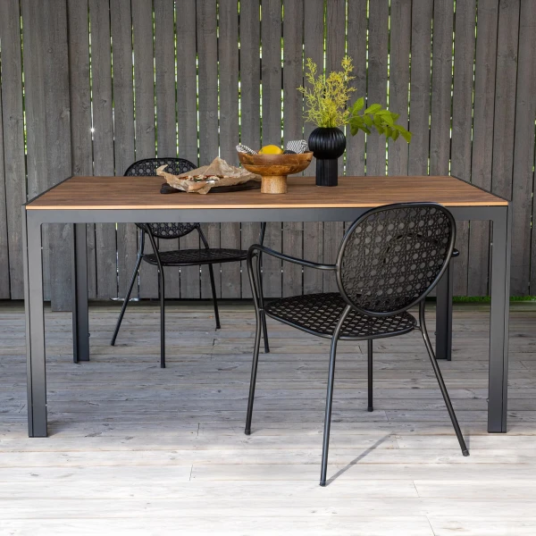 Nohr Tuintafel 'Erikka' 150 x 90cm, kleur Zwart