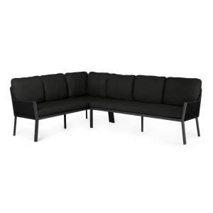 Outdoor Loungeset Liv Aluminium Dining Hoekbank Zwart Tierra - Tierra outdoor