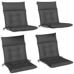 Outsunny 4-delig set zitkussens waterafstotend antislip stoelkussens met banden, indoor en outdoor 111,5 x 53 x 8 cm donkergrijs