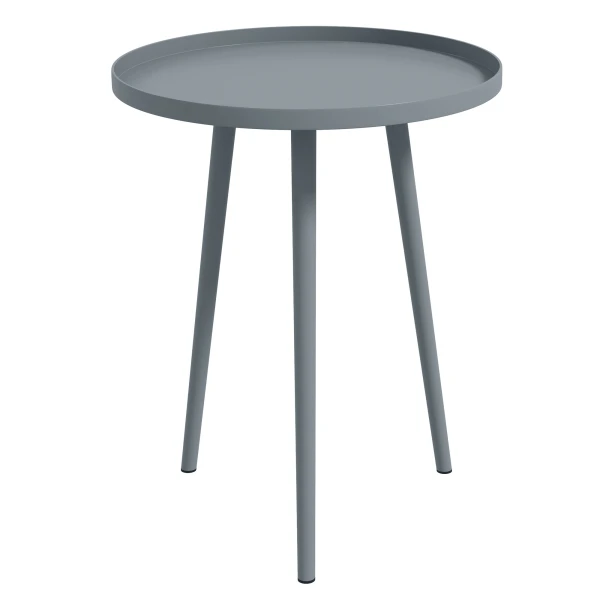 Outsunny Bijzettafel, salontafel, tuintafel, terrastafel voor tuin, balkon, staal, 40 x 40 x 50 cm, Grijs