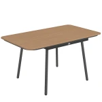 Outsunny Tuintafel 140 x 80 cm voor 6 personen roestbestendig buitentafel met WPC-tafelblad verstelbare voeten, Teak