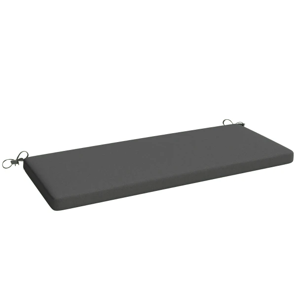 Outsunny Waterafstotend bankkussen, buitenzitkussen met afneembare hoes en bevestigingsbanden voor tuin en terras, 110 x 46 cm, Donkergrijs
