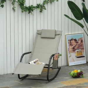 Outsunny schommelstoel, comfortabele swingstoel, weerbestendig metaal, mesh stof, perfect voor buiten, 150 x 80 x 120 cm, lichtgrijs | Aosom.nl