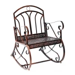 Outsunny schommelstoel, comfortabele swingstoel, weerbestendig metaal, perfect voor tuin en balkon, 90 x 60 x 100 cm, grijs | Aosom.nl