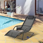 Outsunny schommelstoel, robuust ontwerp, weerbestendig, comfortabel, perfect voor buiten, 150 x 62 x 88 cm, zwart | Aosom.nl