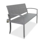 Polyrattan Tuinbank Grijs 122x87x60cm