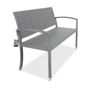 Polyrattan Tuinbank Grijs 122x87x60cm