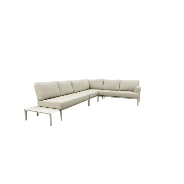 Qopps Alfie hoek loungeset met zijtafel Latte light