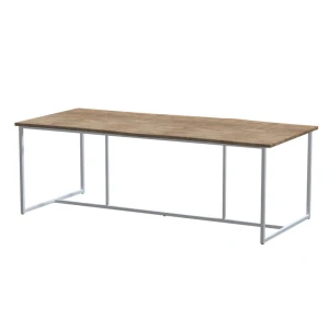 Quatro tafelframe Frost Grey met tafelblad Robusto Teak 220 x 95 cm 4SO - 4so