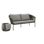 Reims lounge bench 2-seater 173x81x83,5 light grey alu/rope anthracite Eurofar - Eurofar