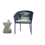 Reims stackable dining chair indigo alu/rope indigo Eurofar - Eurofar