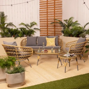 Sintra set wicker 186x80x82 cm naturel Decoris - Decoris