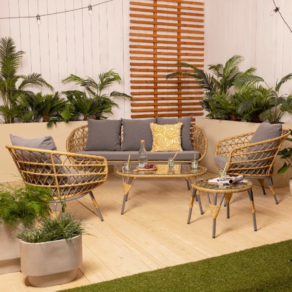 Sintra set wicker 186x80x82 cm naturel Decoris - Decoris