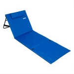Strandmat met Rugleuning en Kussen 158cm x 56cm blauw