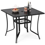 Tuintafel Met Parasolgat En Dop Vierkante Eettafel Voor Terrassen En Tuinen 91x91 cm