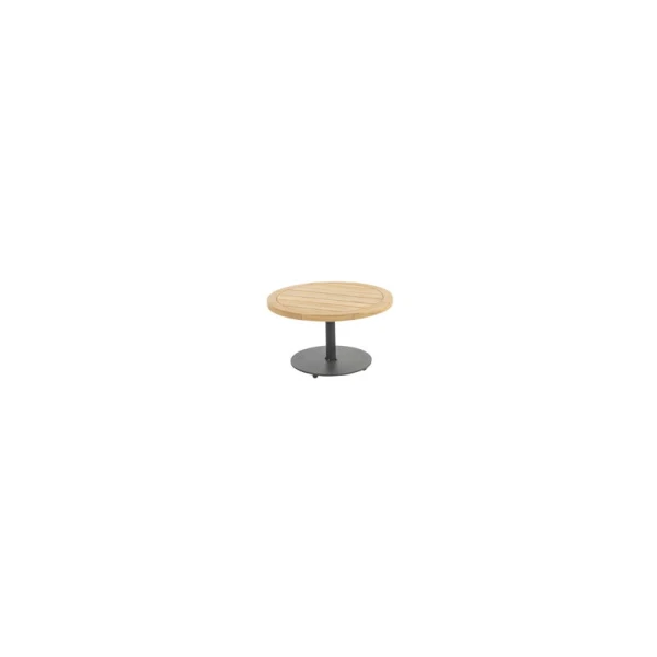 Volta teak salontafel centrale poot antraciet 60 cm dia. H35 cm 4SO 4SO - 4so