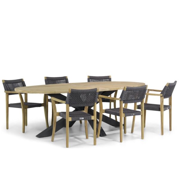 Lifestyle Dallas/Brookline 240 cm ovaal dining tuinset 7-delig