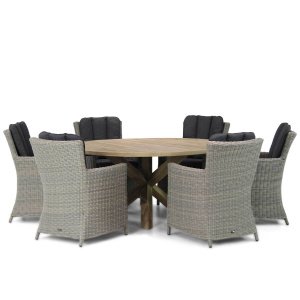 Garden Collections Venerdi/Sand City 160 cm rond dining tuinset 7-delig