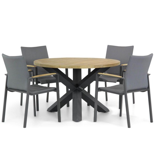 Lifestyle Brandon/Rockville 120 cm rond dining tuinset 5-delig