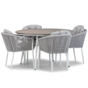 Santika Novita/Yala 125 cm rond dining tuinset 5-delig