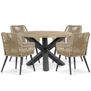 Coco Vedra/Rockville 120 cm dining tuinset 5-delig