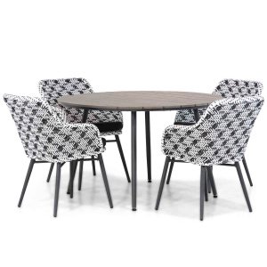 Lifestyle Crossway/Matale 125 cm rond dining tuinset 5-delig