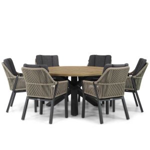 Lifestyle Verona/Rockville 160 cm rond dining tuinset 7-delig