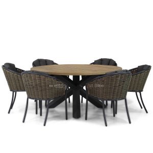 Santika Tika/Rockville 160 cm dining tuinset 7-delig