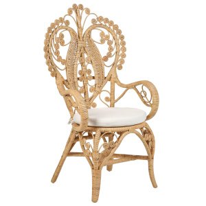 Beliani CARRARA - Fauteuil-Beige-Rotan