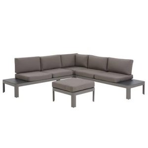 Beliani - FERENTINO - Loungeset voor 5 - Grijs - Aluminium