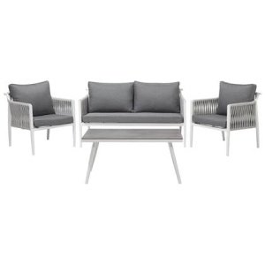 Beliani - LATINA - Loungeset voor 4 - Wit - Aluminium