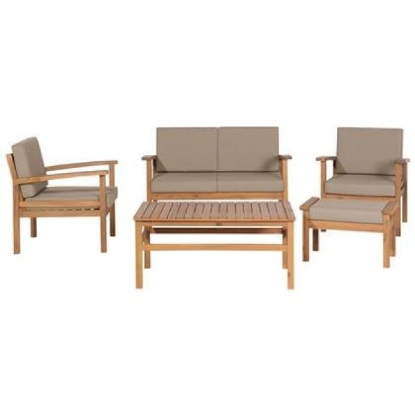 Beliani-MANILA-Loungeset voor 4-Lichte houtkleur-FSC® acaciahout