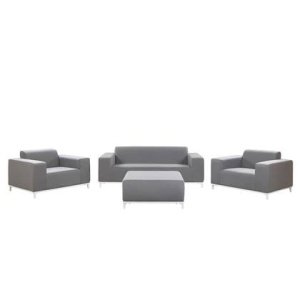 Beliani - ROVIGO - Loungeset voor 5 - Grijs - Polyester