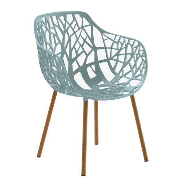 Fast Forest Armchair Iroko Legs Light Blue