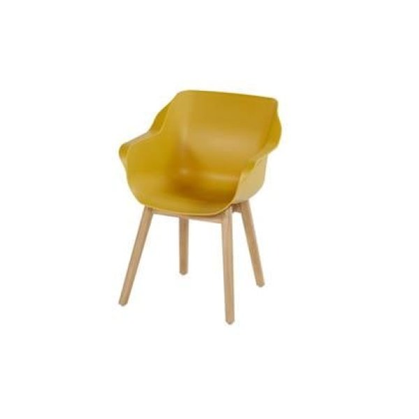 Hartman Sophie Studio dining armstoel - Curry Yellow - Teak poot