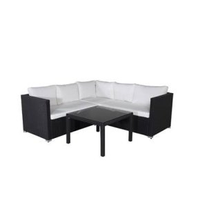 Hioshop Kuba loungeset 2 delen wit,zwart.